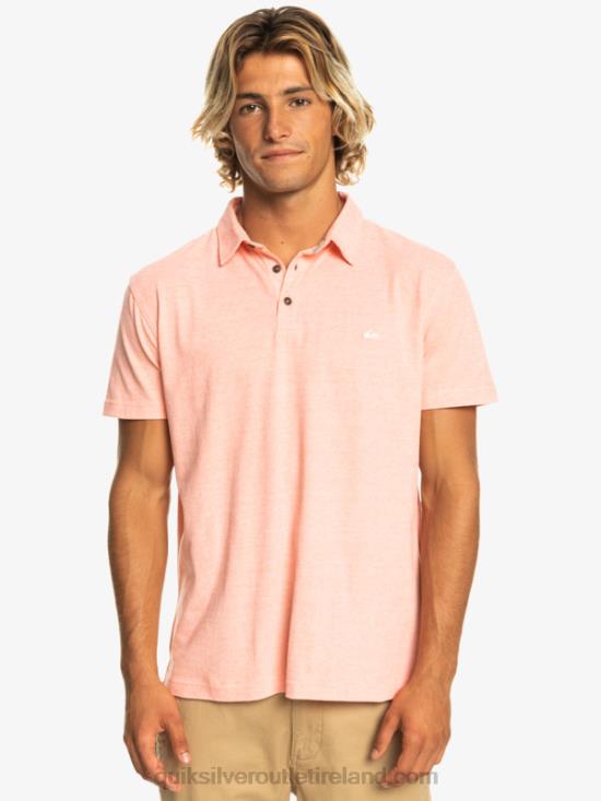 Men Quiksilver Sunset Cruise Short Sleeve Polo Shirt N02TD480 fresh salmon
