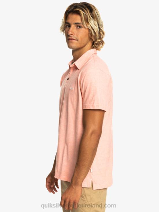 Men Quiksilver Sunset Cruise Short Sleeve Polo Shirt N02TD480 fresh salmon