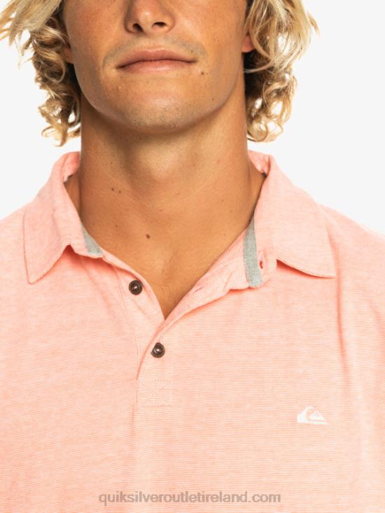 Men Quiksilver Sunset Cruise Short Sleeve Polo Shirt N02TD480 fresh salmon