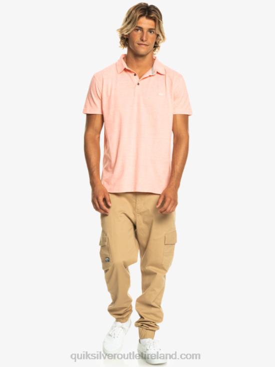 Men Quiksilver Sunset Cruise Short Sleeve Polo Shirt N02TD480 fresh salmon
