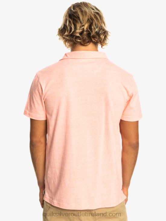 Men Quiksilver Sunset Cruise Short Sleeve Polo Shirt N02TD480 fresh salmon