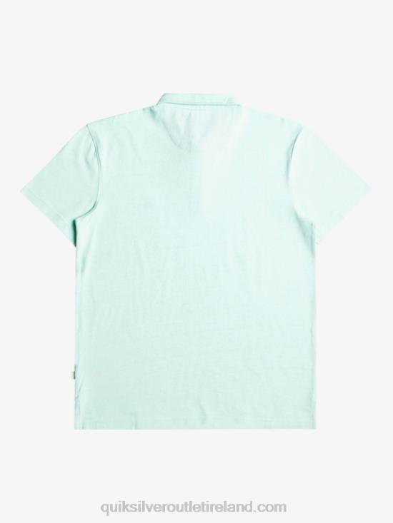 Men Quiksilver Sunset Cruise Short Sleeve Polo Shirt N02TD481 beach glass