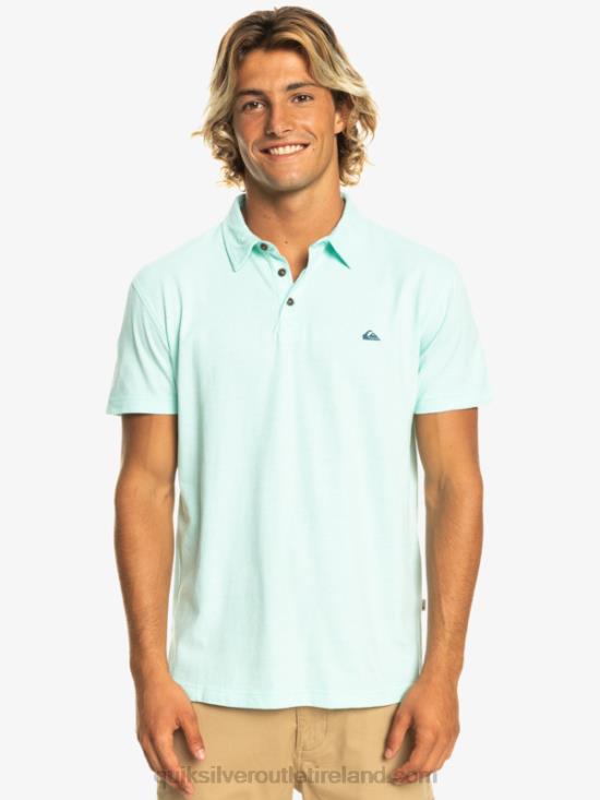Men Quiksilver Sunset Cruise Short Sleeve Polo Shirt N02TD481 beach glass