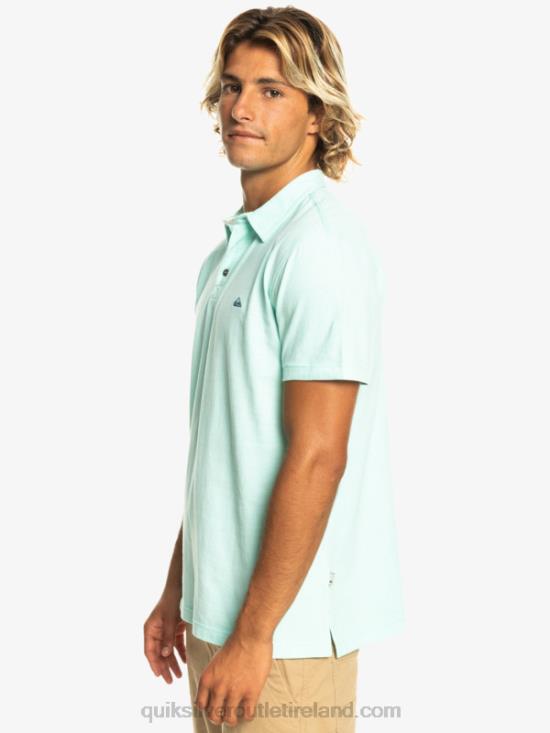 Men Quiksilver Sunset Cruise Short Sleeve Polo Shirt N02TD481 beach glass