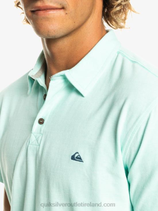 Men Quiksilver Sunset Cruise Short Sleeve Polo Shirt N02TD481 beach glass