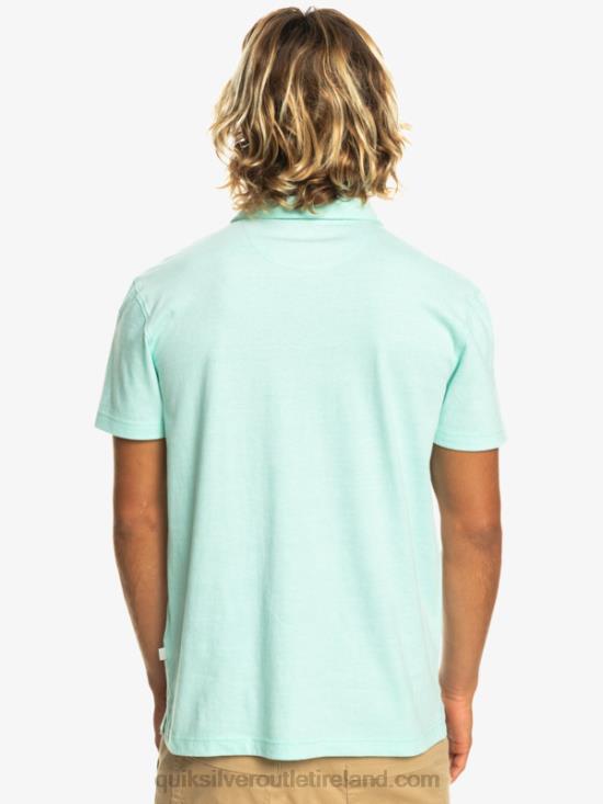 Men Quiksilver Sunset Cruise Short Sleeve Polo Shirt N02TD481 beach glass