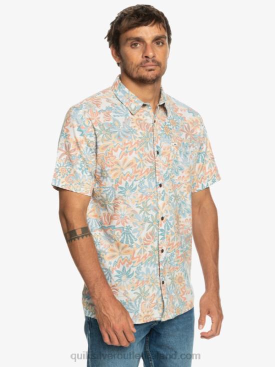Men Quiksilver Surfadelica Short Sleeve Shirt N02TD968 birch surfadelica