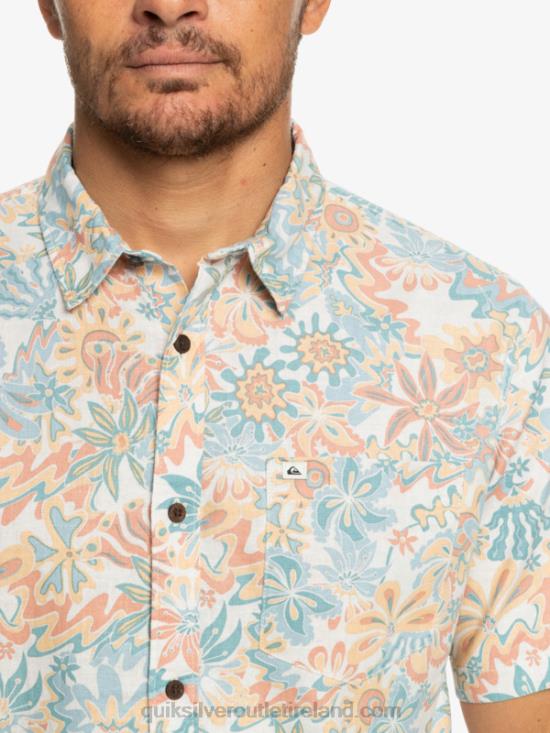 Men Quiksilver Surfadelica Short Sleeve Shirt N02TD968 birch surfadelica