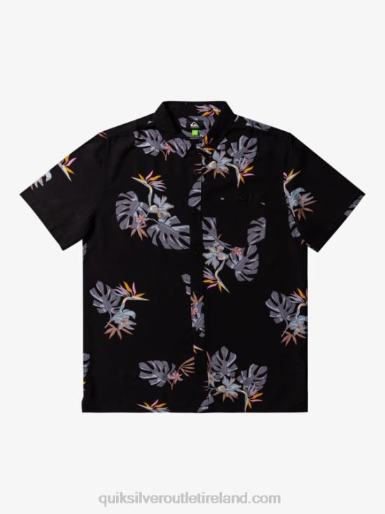 Men Quiksilver The Floral Short Sleeve Shirt N02TD649 black floral ss