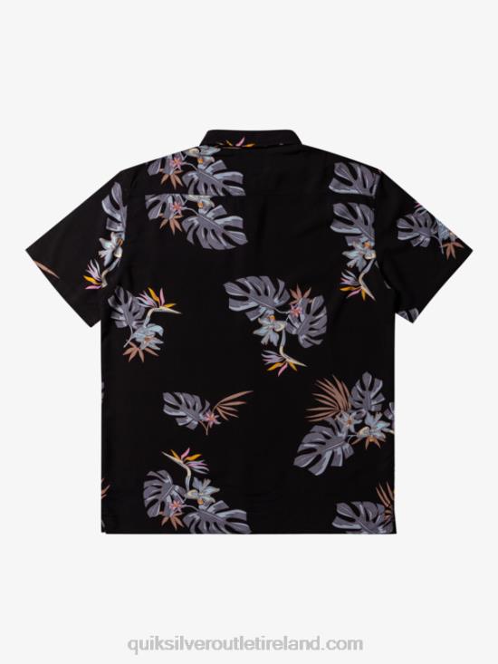 Men Quiksilver The Floral Short Sleeve Shirt N02TD649 black floral ss