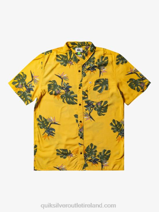 Men Quiksilver The Floral Short Sleeve Shirt N02TD651 yolk floral ss