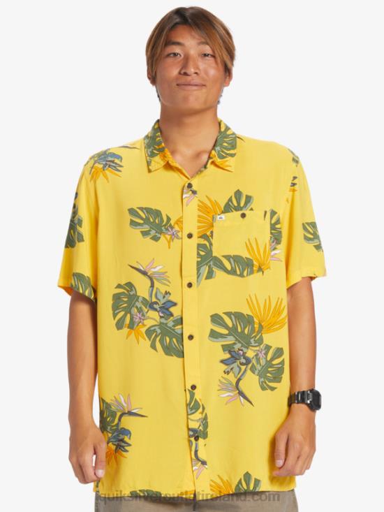 Men Quiksilver The Floral Short Sleeve Shirt N02TD651 yolk floral ss
