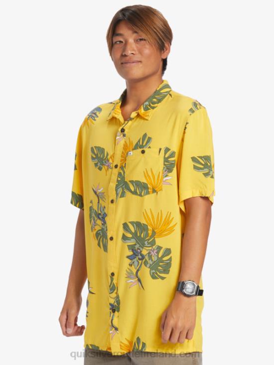 Men Quiksilver The Floral Short Sleeve Shirt N02TD651 yolk floral ss