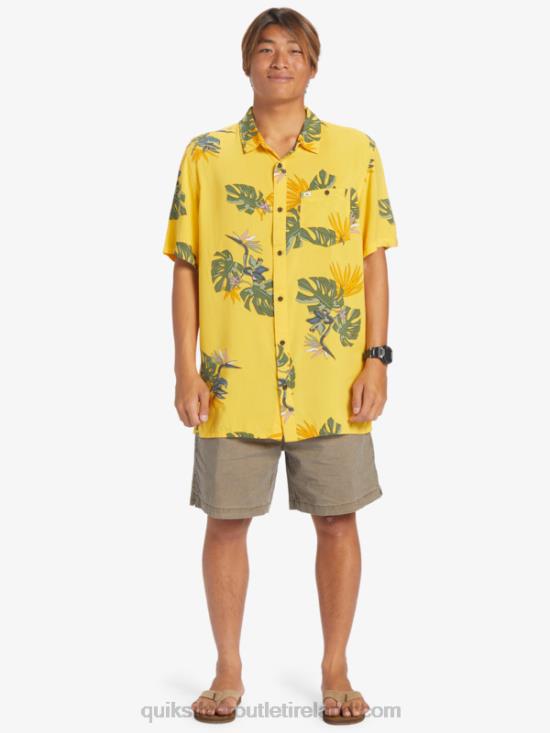 Men Quiksilver The Floral Short Sleeve Shirt N02TD651 yolk floral ss