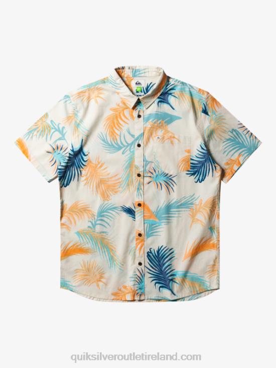 Men Quiksilver Tropical Glitch Short Sleeve Shirt N02TD550 birch tropical glitch