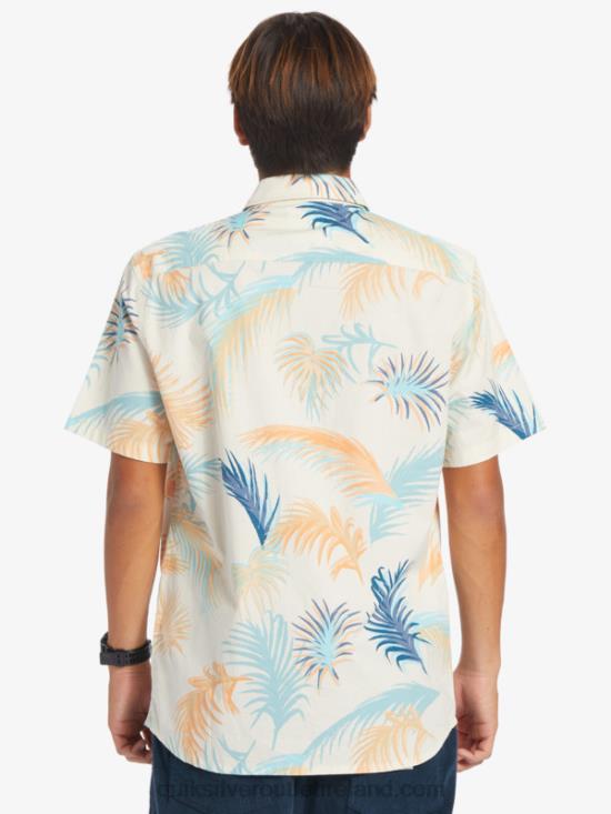Men Quiksilver Tropical Glitch Short Sleeve Shirt N02TD550 birch tropical glitch