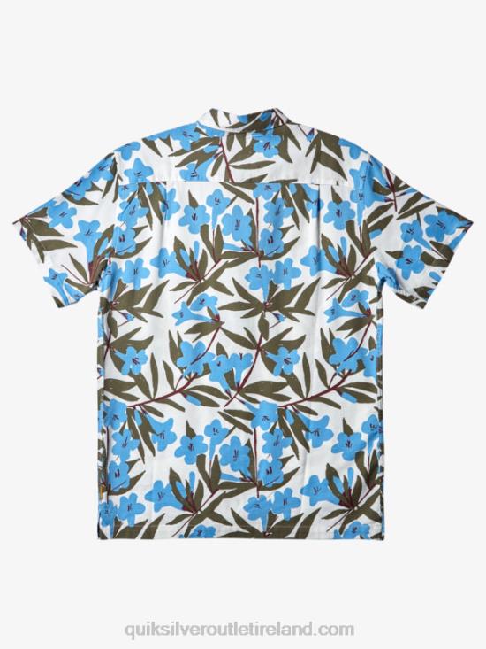 Men Quiksilver Waterman Around Bush Short Sleeve Shirt N02TD473 dusk blue around town