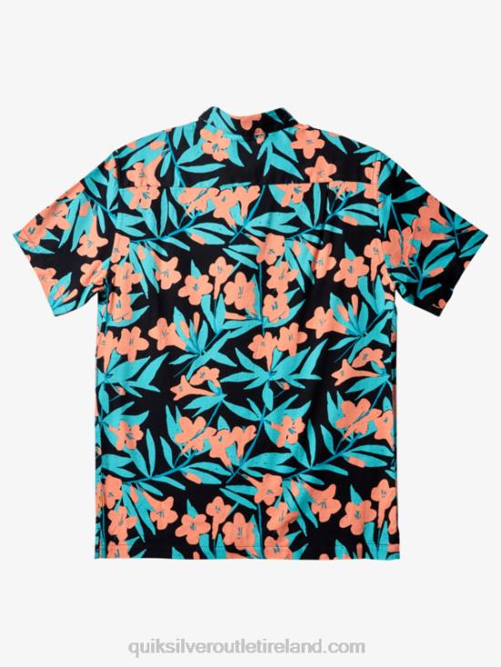 Men Quiksilver Waterman Around Bush Short Sleeve Shirt N02TD474 black around bush