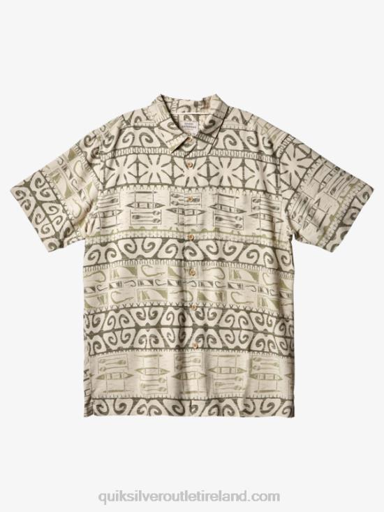 Men Quiksilver Waterman At Trees Short Sleeve Shirt N02TD291 tea at trees