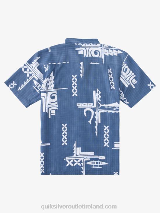 Men Quiksilver Waterman Big Catch Short Sleeve Shirt N02TD862 ensign blue big catch