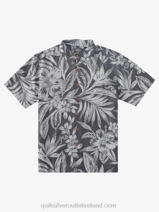 Men Quiksilver Waterman Brunch Time Short Sleeve Shirt N02TD1336 black brunch days