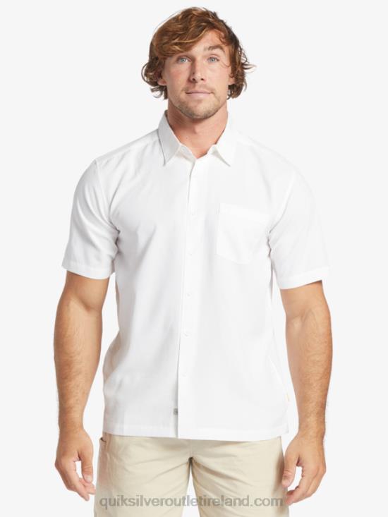 Men Quiksilver Waterman Centinela Premium Anti-Wrinkle Shirt N02TD1300 white centinella