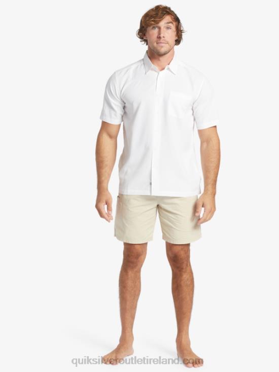Men Quiksilver Waterman Centinela Premium Anti-Wrinkle Shirt N02TD1300 white centinella
