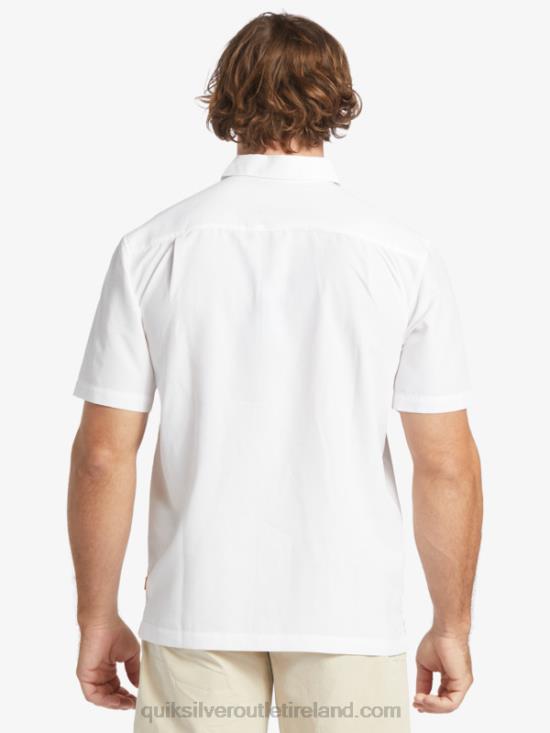 Men Quiksilver Waterman Centinela Premium Anti-Wrinkle Shirt N02TD1300 white centinella