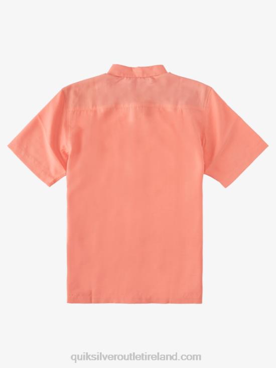 Men Quiksilver Waterman Centinela Premium Anti-Wrinkle Shirt N02TD1307 peached pink centinella