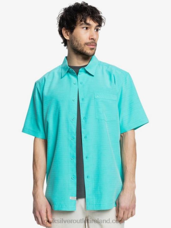 Men Quiksilver Waterman Centinela Premium Anti-Wrinkle Shirt N02TD1308 blue turquiose centinella
