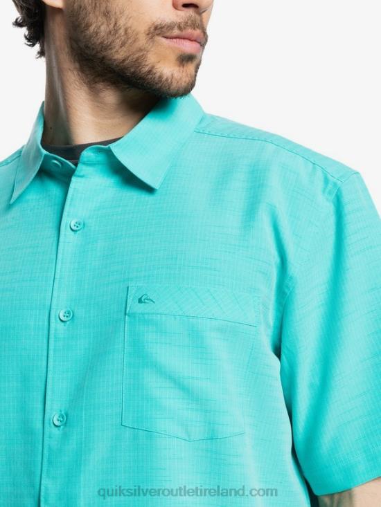 Men Quiksilver Waterman Centinela Premium Anti-Wrinkle Shirt N02TD1308 blue turquiose centinella
