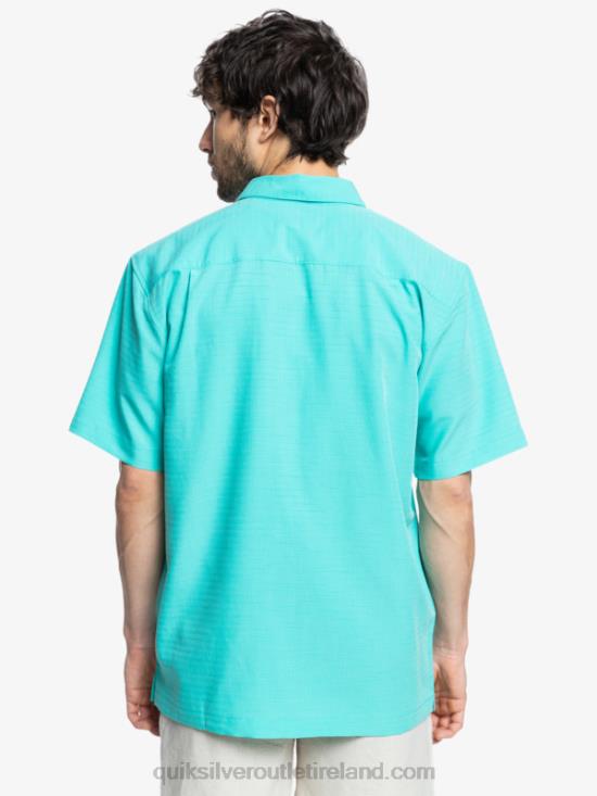 Men Quiksilver Waterman Centinela Premium Anti-Wrinkle Shirt N02TD1308 blue turquiose centinella