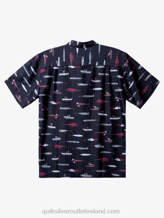 Men Quiksilver Waterman Drag Week Technical Short Sleeve Shirt N02TD441 black drag week