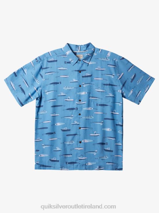 Men Quiksilver Waterman Drag Week Technical Short Sleeve Shirt N02TD442 dusk blue drag week w