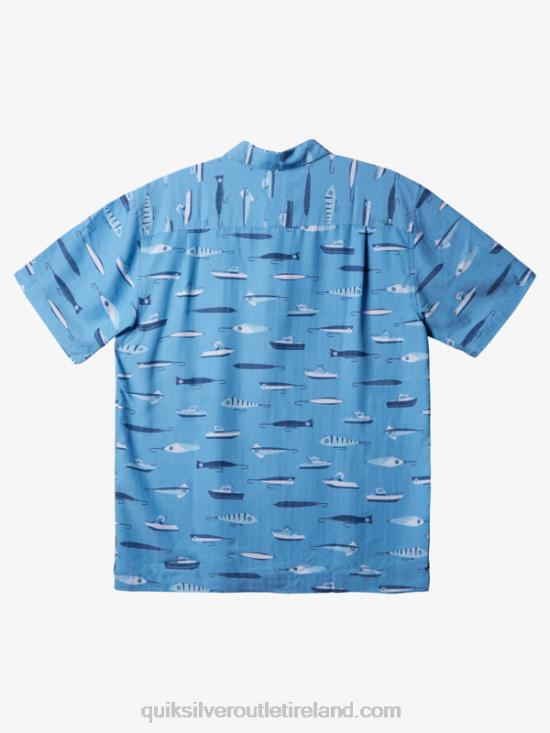 Men Quiksilver Waterman Drag Week Technical Short Sleeve Shirt N02TD442 dusk blue drag week w