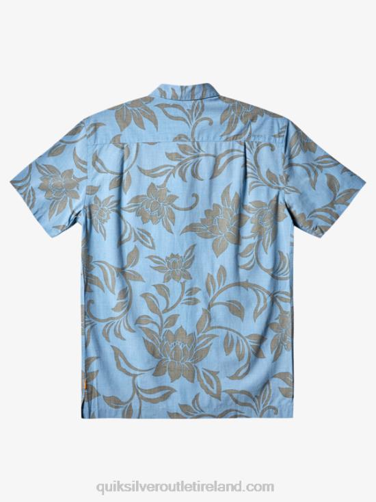 Men Quiksilver Waterman Every Weekend Short Sleeve Shirt N02TD289 dusk blue every weekend w