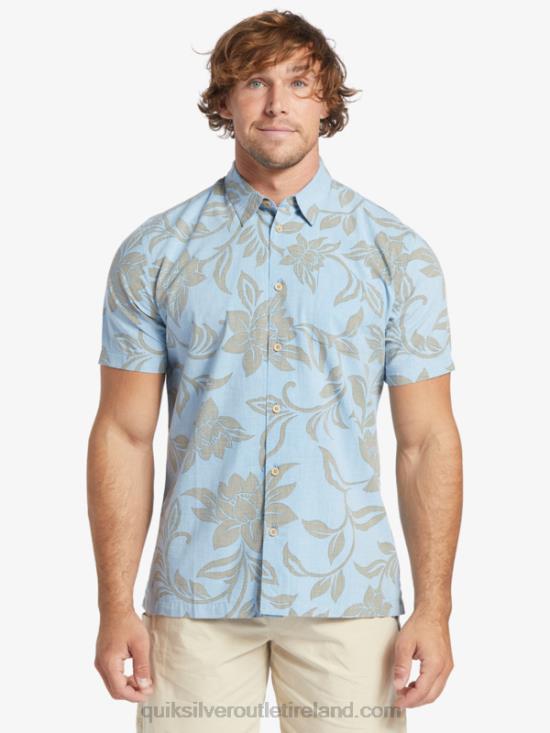 Men Quiksilver Waterman Every Weekend Short Sleeve Shirt N02TD289 dusk blue every weekend w