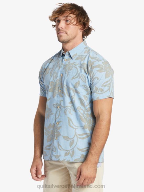Men Quiksilver Waterman Every Weekend Short Sleeve Shirt N02TD289 dusk blue every weekend w
