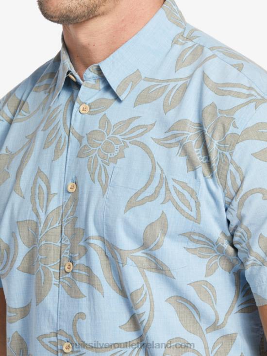 Men Quiksilver Waterman Every Weekend Short Sleeve Shirt N02TD289 dusk blue every weekend w
