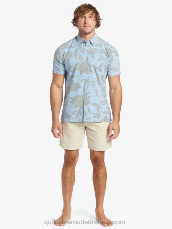 Men Quiksilver Waterman Every Weekend Short Sleeve Shirt N02TD289 dusk blue every weekend w