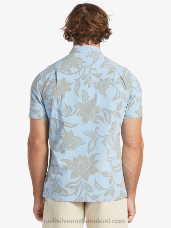 Men Quiksilver Waterman Every Weekend Short Sleeve Shirt N02TD289 dusk blue every weekend w