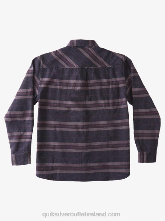 Men Quiksilver Waterman Horizontal Ridge Flannel Long Sleeve Shirt N02TD1121 black horizontal ridge
