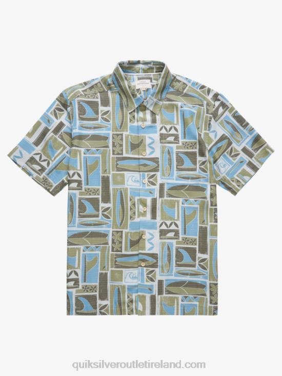 Men Quiksilver Waterman Kapua Short Sleeve Shirt N02TD1890 dusty olivekapua