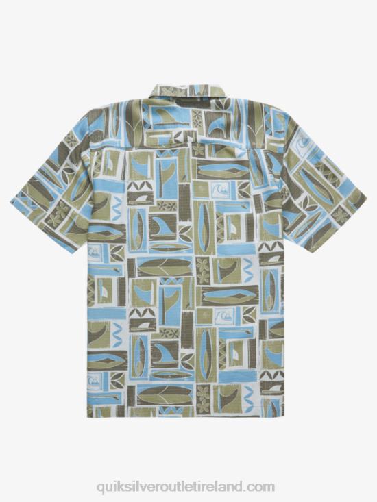 Men Quiksilver Waterman Kapua Short Sleeve Shirt N02TD1890 dusty olivekapua