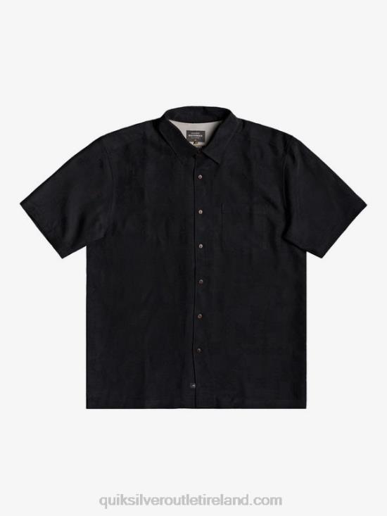 Men Quiksilver Waterman Kelpies Bay Short Sleeve Shirt N02TD1357 black
