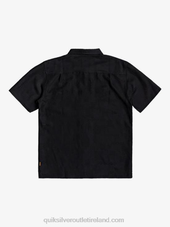 Men Quiksilver Waterman Kelpies Bay Short Sleeve Shirt N02TD1357 black