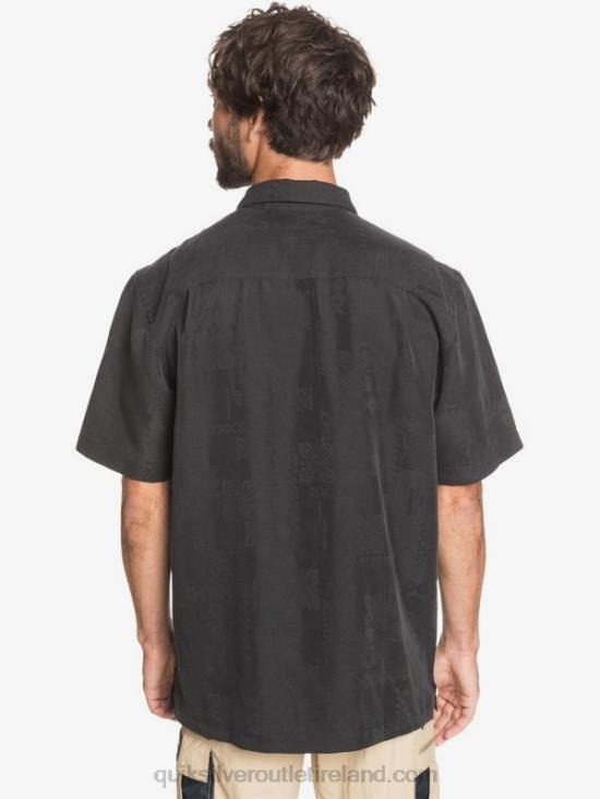 Men Quiksilver Waterman Kelpies Bay Short Sleeve Shirt N02TD1357 black