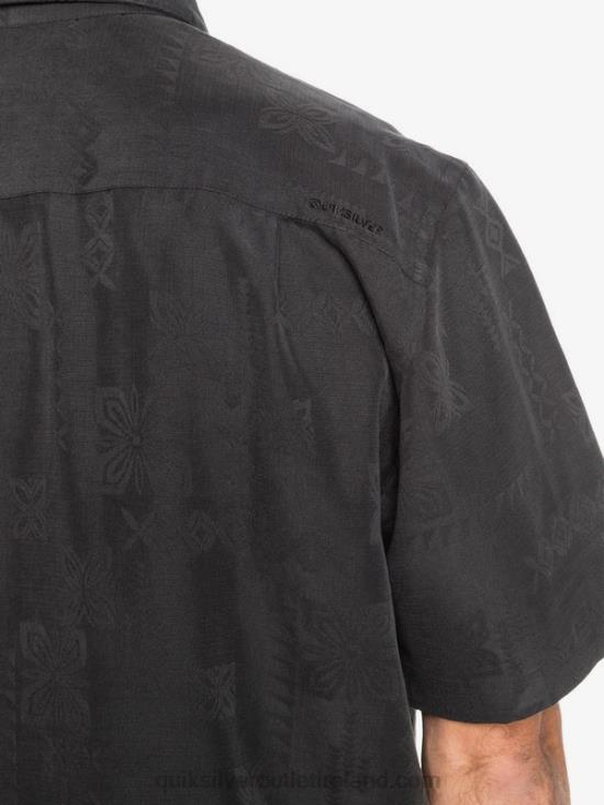 Men Quiksilver Waterman Kelpies Bay Short Sleeve Shirt N02TD1357 black