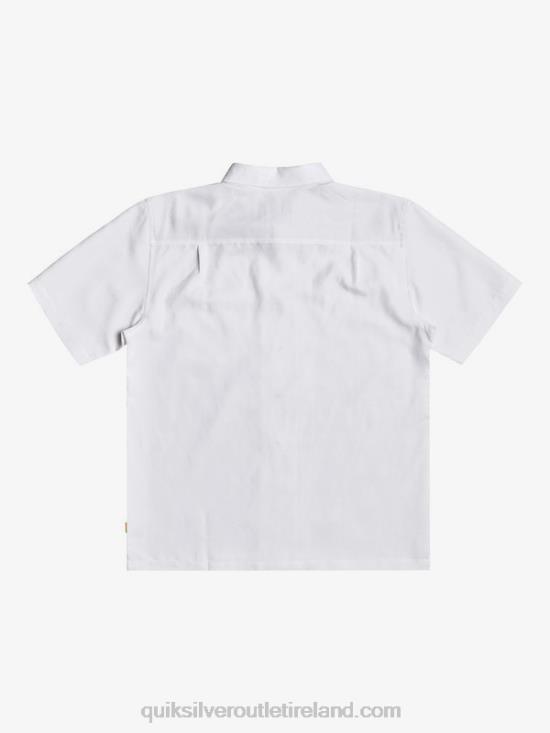 Men Quiksilver Waterman Kelpies Bay Short Sleeve Shirt N02TD1358 white