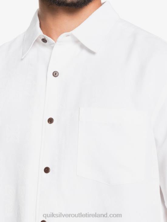 Men Quiksilver Waterman Kelpies Bay Short Sleeve Shirt N02TD1358 white